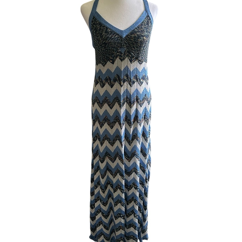 Missoni Blue Halter Maxi Sundress Resort Wear
